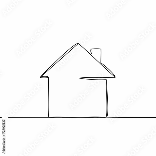 Simple line art illustration of a house, representing home and shelter.