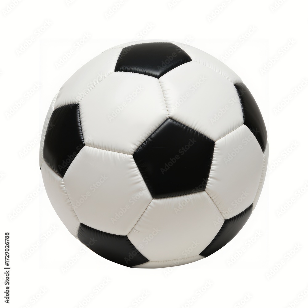 Naklejka premium Classic black and white soccer ball, isolated on white background 