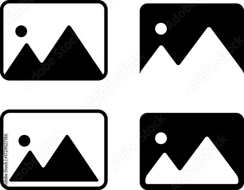 gallery icon set. Image gallery symbol. Picture or photo sign. photo album icons collection