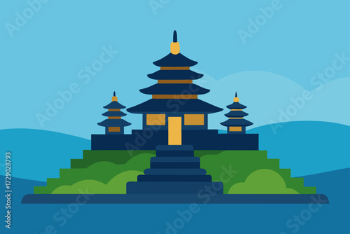 buddhist temple silhouette
