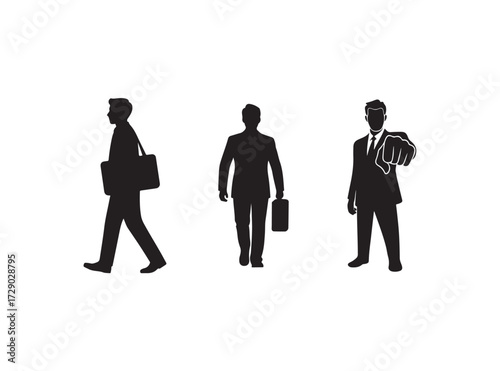 Business Man Vector Icon, Symbol of smart decision-making and confidence, Professional businessman, Businessman silhouette symbol., Vector illustration eps 10.
