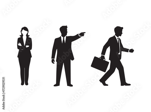 Businessman silhouette symbol, Business person icon, Vector illustration EPS 10.