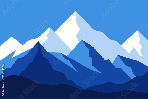 mountain landscape with blue sky