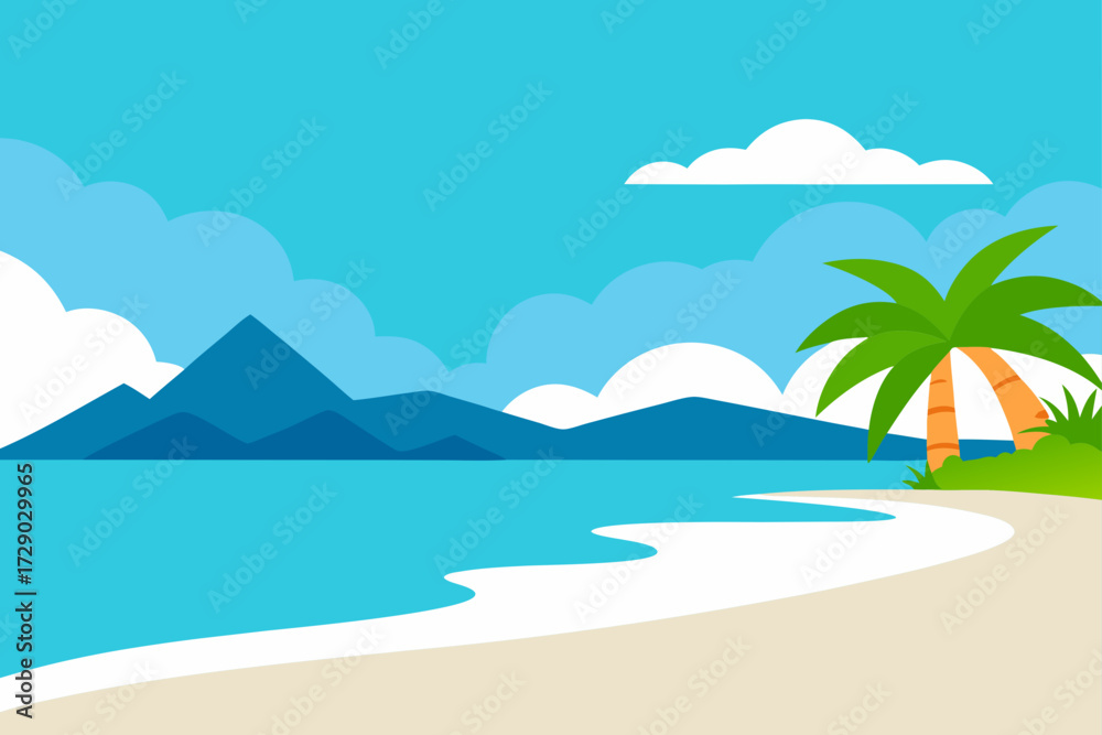 Fototapeta premium tropical island with palm trees