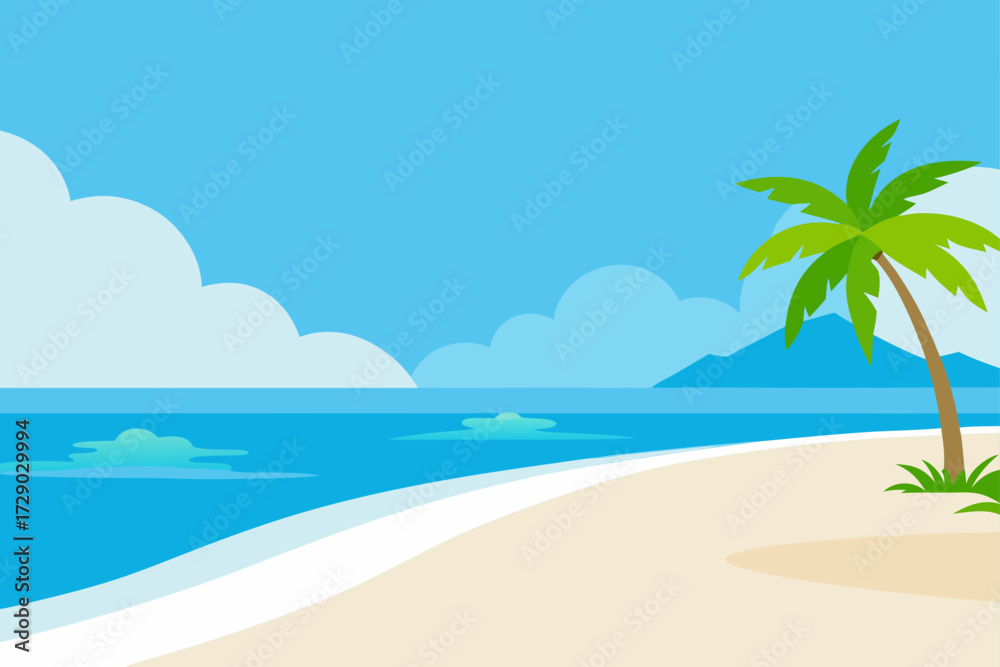 Obraz premium tropical beach with palm trees