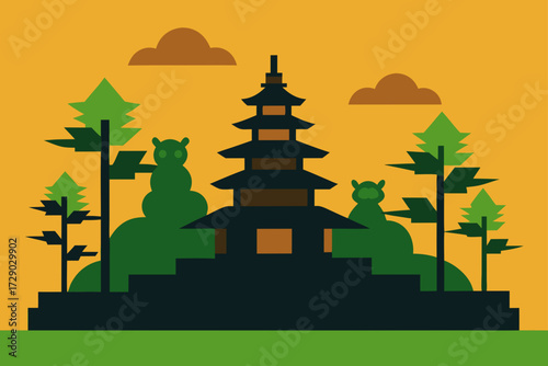 vector illustration of a temple
