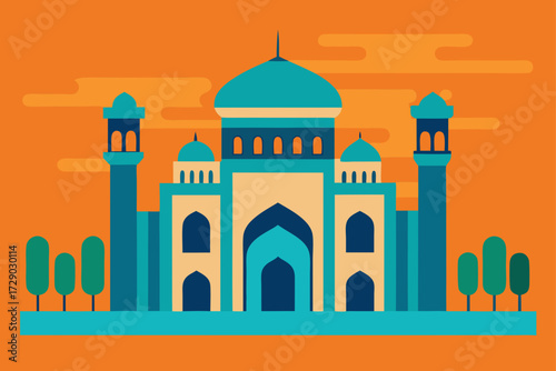 taj mahal vector illustration