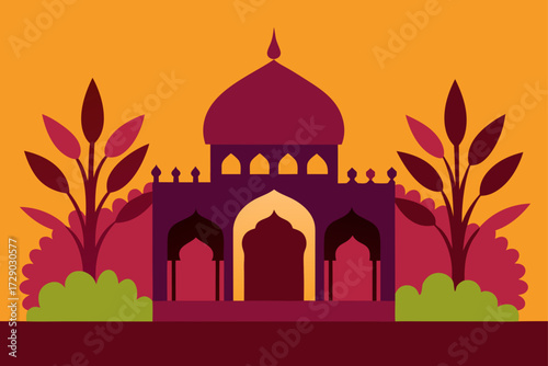taj mahal at sunset