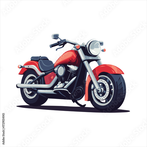 Classic red motorcycle illustration