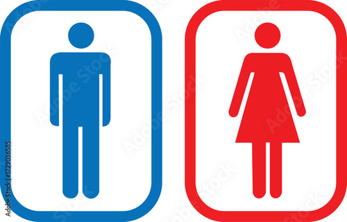 Vector art of male and female restroom signs