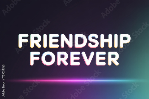 Celebrate enduring bonds with this vibrant 'Friendship Forever' text, perfect for social media, cards, and gifts that capture lasting connections and cherished memories.