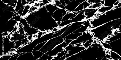 "Stylish black marble with natural white vein accents, glossy polished stone for modern decorative surfaces, seamless walls, countertops, interior flooring, and artistic luxury backgrounds"
