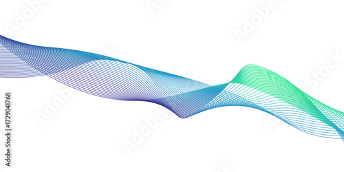  colorful waves design and also use for wallpaper,  illustration chrome technological wallpaper, element for line design isolated on white background, design graphic element flowing across line.
