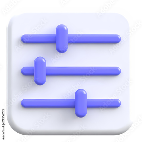 Cuadro en lienzo 3D Rounded Sliders Alternate Adjustment Icon