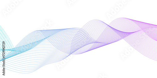  colorful waves design and also use for wallpaper,  illustration chrome technological wallpaper, element for line design isolated on white background, design graphic element flowing across line.