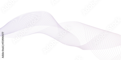 Abstract grey wave lines on technolog transparent background, dynamic flowing wave lines design element, blend line abstract grey wave on white background.