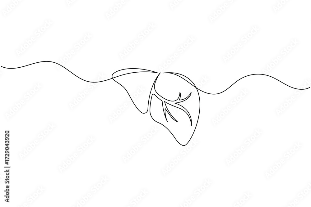 Obraz premium Liver anatomy continuous single line drawing. human organ concept isolate outline vector illustration