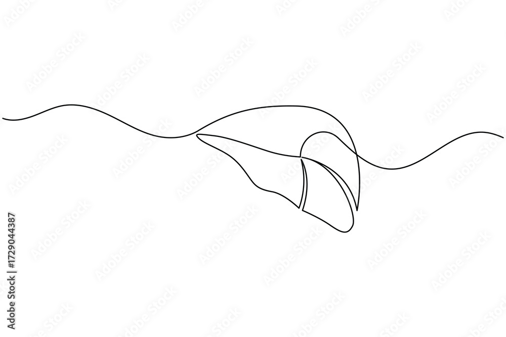 Obraz premium Liver anatomy continuous single line drawing. human organ concept isolate outline vector illustration