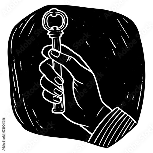Cartoon vector illustration of a key