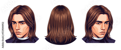 Men's curtain haircut