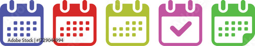 Colorful calendar icons representing planning, scheduling, and important dates.
