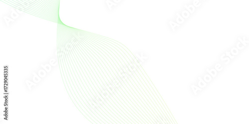 Abstract green wave line banner, Stylish multicolor flowing wave abstract design, abstract organic green wave lines creating harmony on a white background.