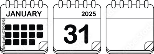 Calendar marks the last day of January in 2025, signifying the end of a month.