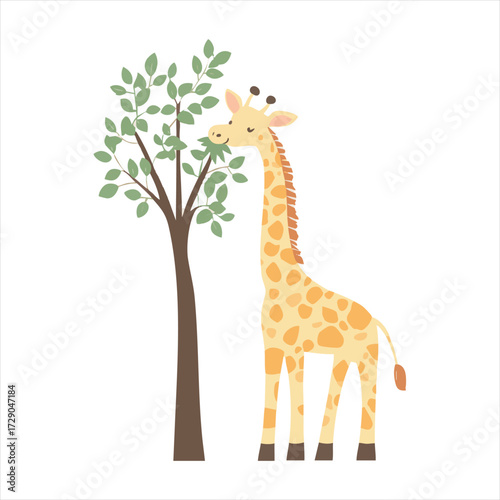 Cute giraffe eating leaves from a tree (3)