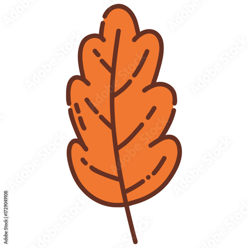 oak leaf hand drawn vector illustration