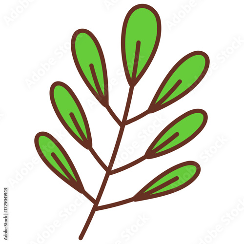 branch with green leaves