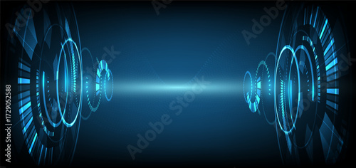 Abstract digital technology UI futuristic HUD virtual interface elements Sci- Fi modern user motion graphic. Technology innovative concept.
