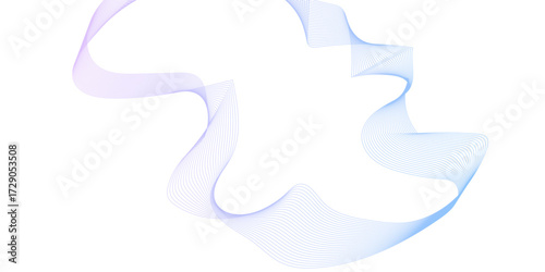 Abstract wave pattern with pastel colorful and fine lines on a dark transparent background, minimal wave line with smooth digital pattern, white background for concept of technology.