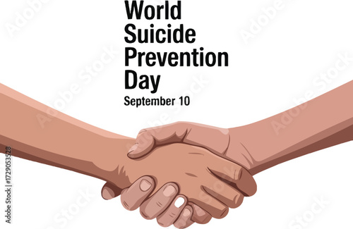 World Suicide Prevention Day September 10 handshake illustration greeting support