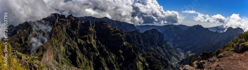 Evening in the mountain landscape at Pico Ruivo on Madeira, Portugal.