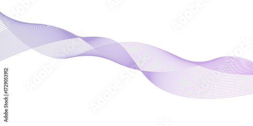 Abstract wave pattern with pastel colorful and fine lines on a dark transparent background, minimal wave line with smooth digital pattern, white background for concept of technology.
