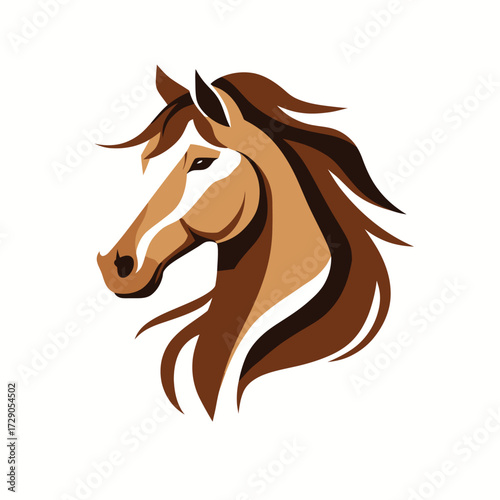 Horse Profile Stylized illustration of a horse head with detailed mane on white