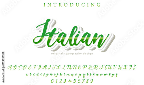 Italian - Elegant 3D Script Font with Handwritten Style for Modern Typography and Branding