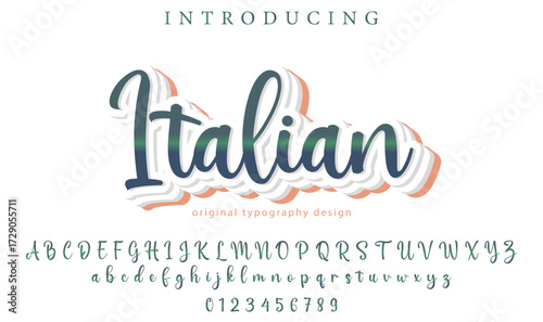 Italian - Elegant 3D Script Font with Handwritten Style for Modern Typography and Branding