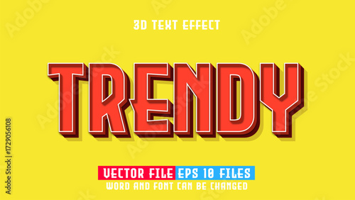 editable 3d trendy text effect.typhography logo