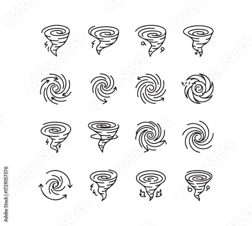 hurricane scale icon, logo warning vector. vortex symbol. cyclone storm. severe damage tornado. typhoon disaster hazard. graphic swirl on white background
