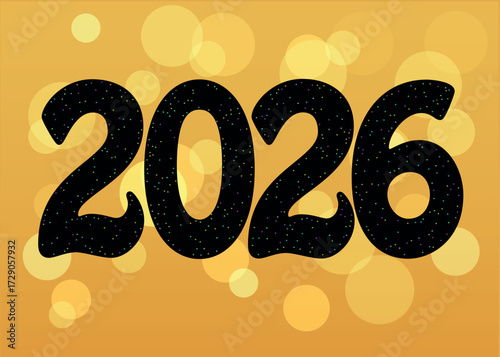Get ready for the new year with this vibrant and artistic card featuring a bold black number 2026. The number is adorned with a bright spray decor, adding a touch of excitement to your celebrations. 