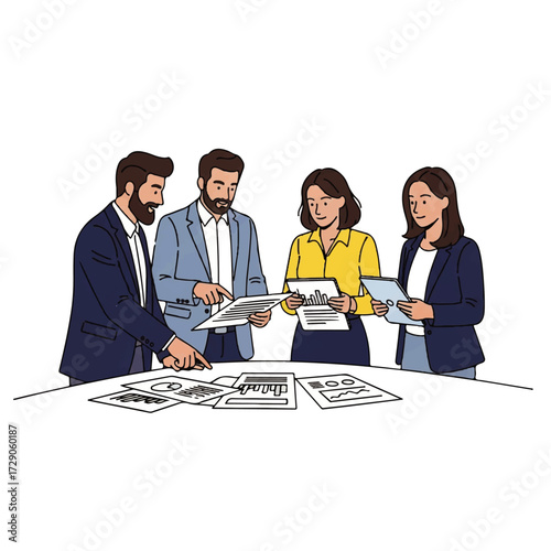 group of business people working together