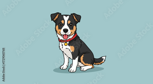Cute Jack Russell Terrier Dog Sitting on White Background