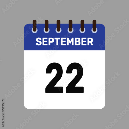 calendar with september 22 icon vector reminder for important deadlines and special events this autumn season