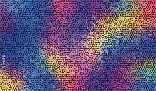 Vibrant Stained Glass Mosaic Pattern - Abstract Geometric Colourful Background Art & Illustration