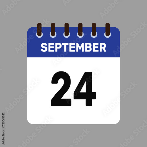 calendar with september 24 icon vector reminder for important deadlines and special events this autumn season
