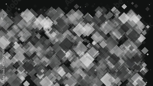 Overlapping translucent grey squares abstract pattern geometric shape