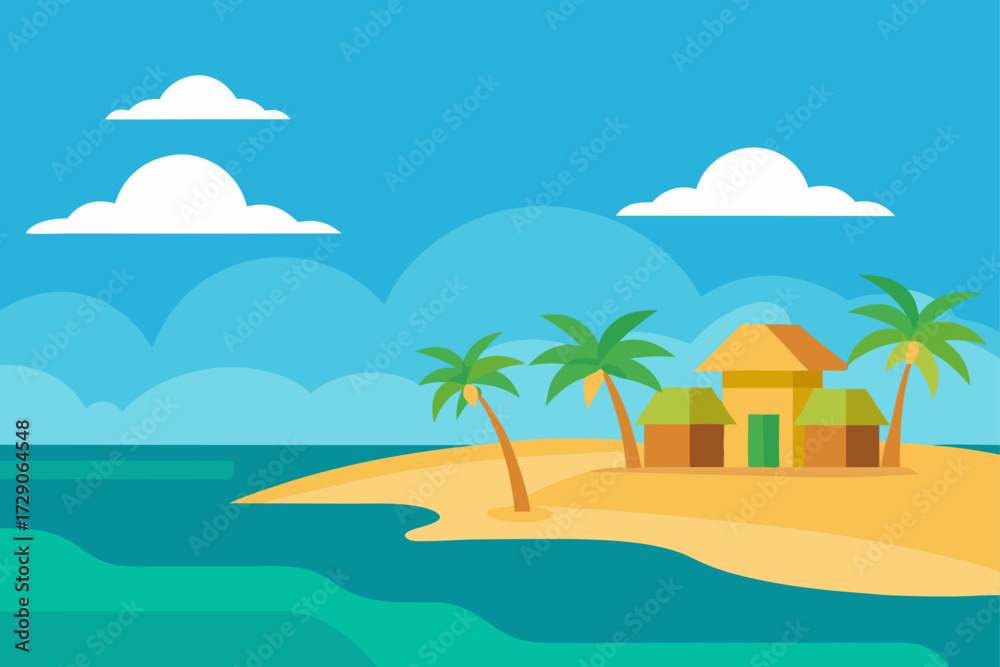 Obraz premium beach with palm trees