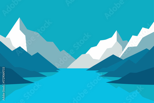 mountain lake and mountains