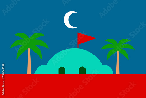 beach with palm trees